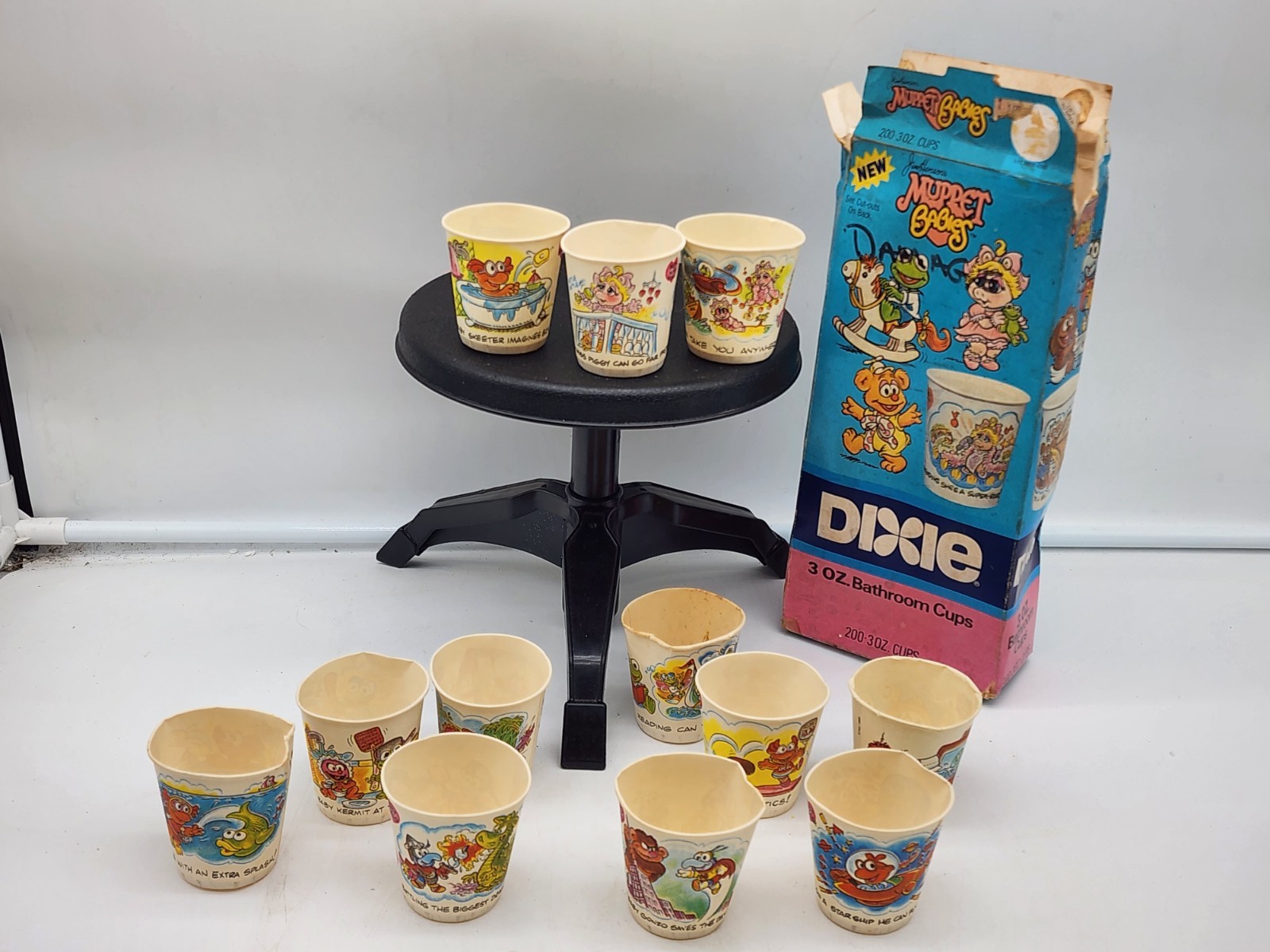 Vintage Muppet Babies Dixie 3-oz. Bathroom Cups (Open Box) 1985 Most There