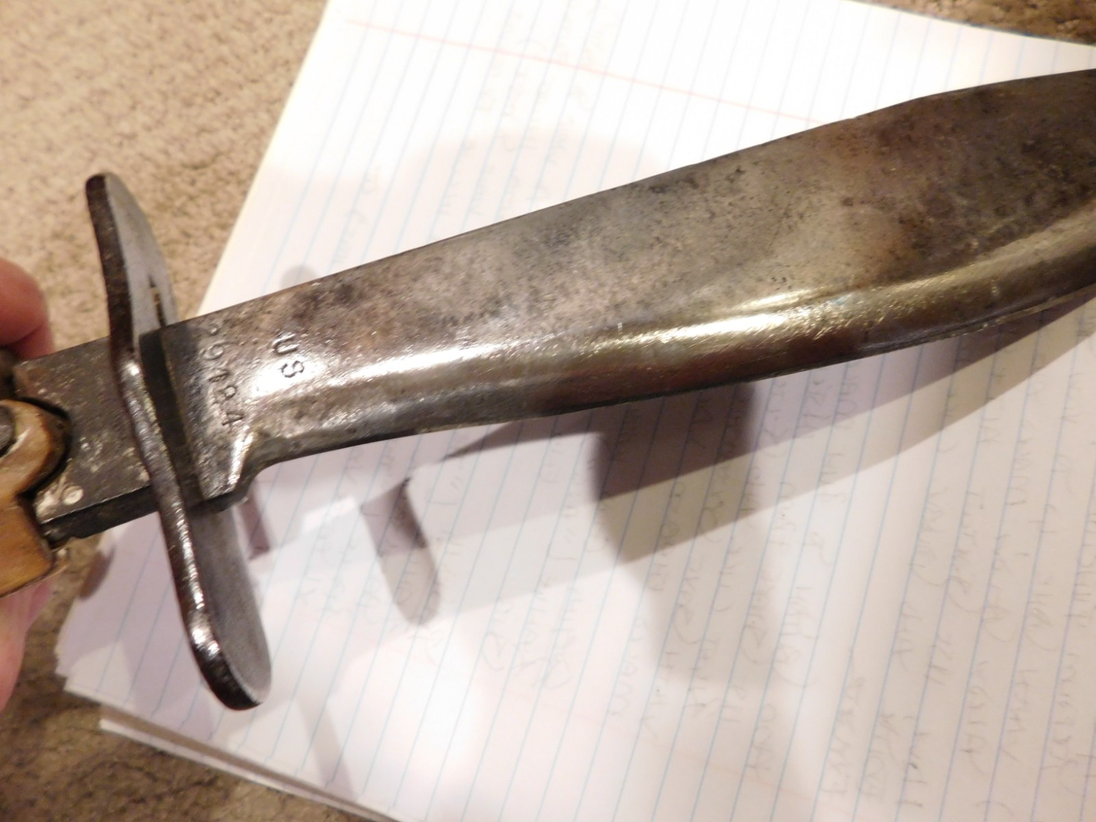 WWI U.S. Army Bolo Knife M-1910 Marked SA Springfield Armory US 1913