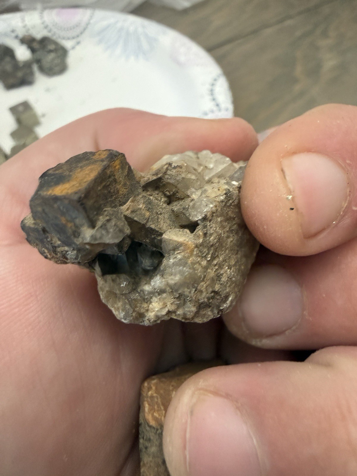 almost 1lb mixed pyrite cubes limonite after pyrite lot 2