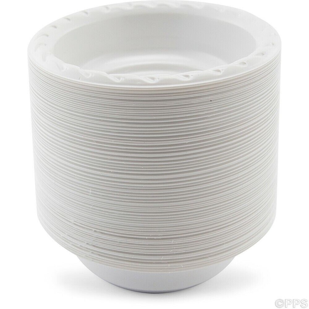 Disposable Plastic Bowls White, 15cm, 15cs