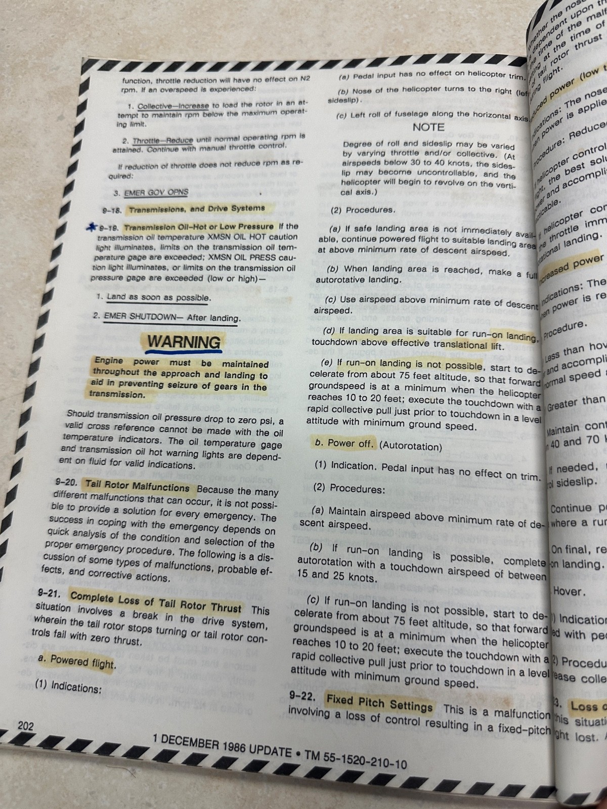 Operator's Manual Model UH-1H/V Helicopter TM 55-1520-210-10 1986