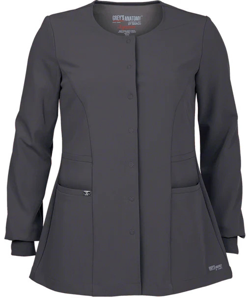GREYS ANANTOMY SIGNATURE WOMEN SCRUB JACKET IN GRAPHITE IN ALL SIZES # 2407 NWT