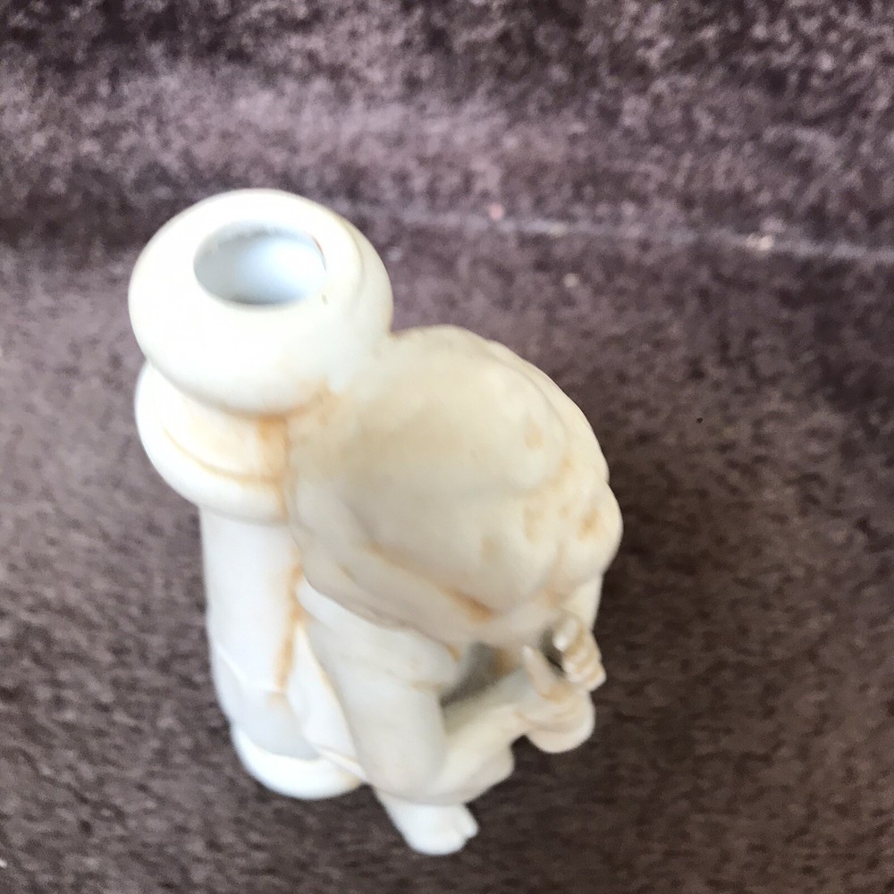 Ceramic 4” Baby Trumpet David Column Candlestick