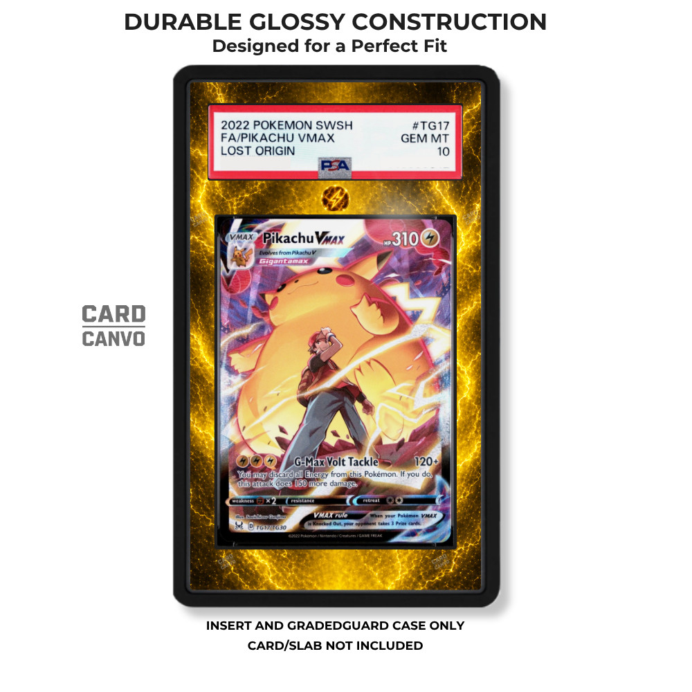 Pokémon PSA Slab Electric-Type Insert + Case | Custom Display | Fits PSA Slabs