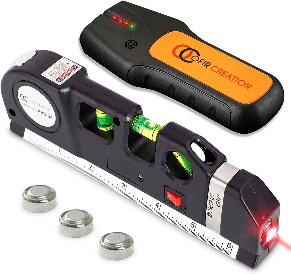 Stud Finder & Multifunction Device (Laser Level line, Black and Orange