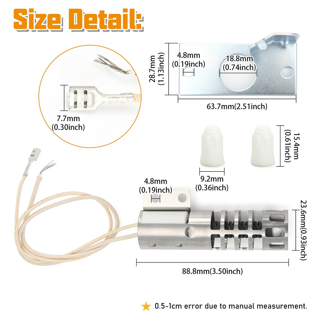 Range Round Style Oven Igniter for GE JGBP30WEA5WW JGBP28BEA2AD JGRP20BEJ1BB