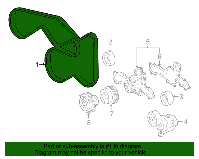 2016-2023 Toyota Tacoma 3.5L V6 Serpentine Belt OEM GENUINE OEM PART