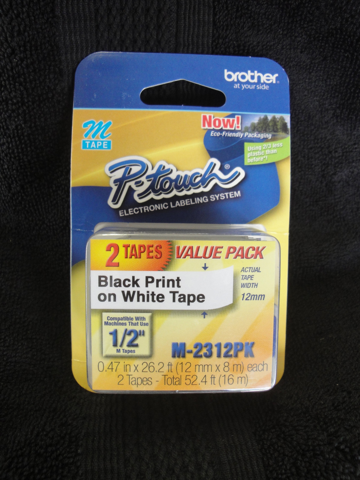 2 🛑 GENUINE BROTHER M231 P-Touch Label Tape, Ptouch 1/2" M-231 M-2312PK OEM👍