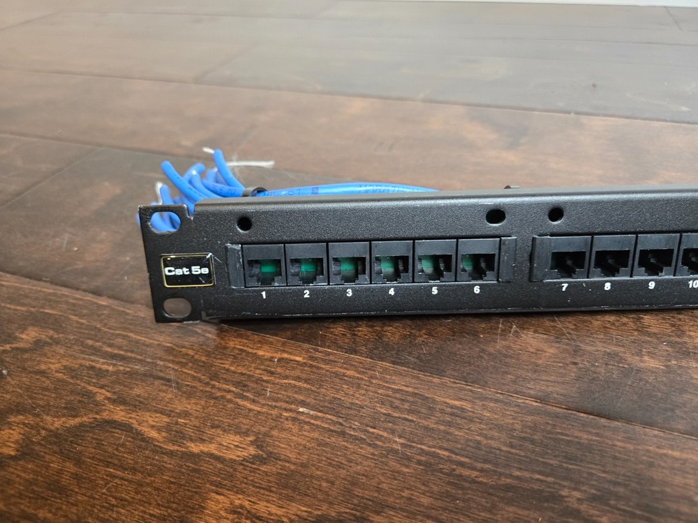 Leviton Cat 5e 24-Port Patch Panel – T568B 1U Rackmount