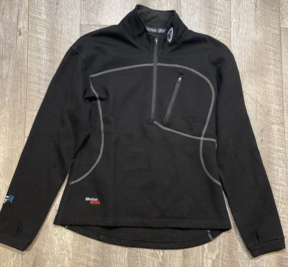 Scent Shield 1/2 Zip Merino Wool Pullover Women's Medium Black