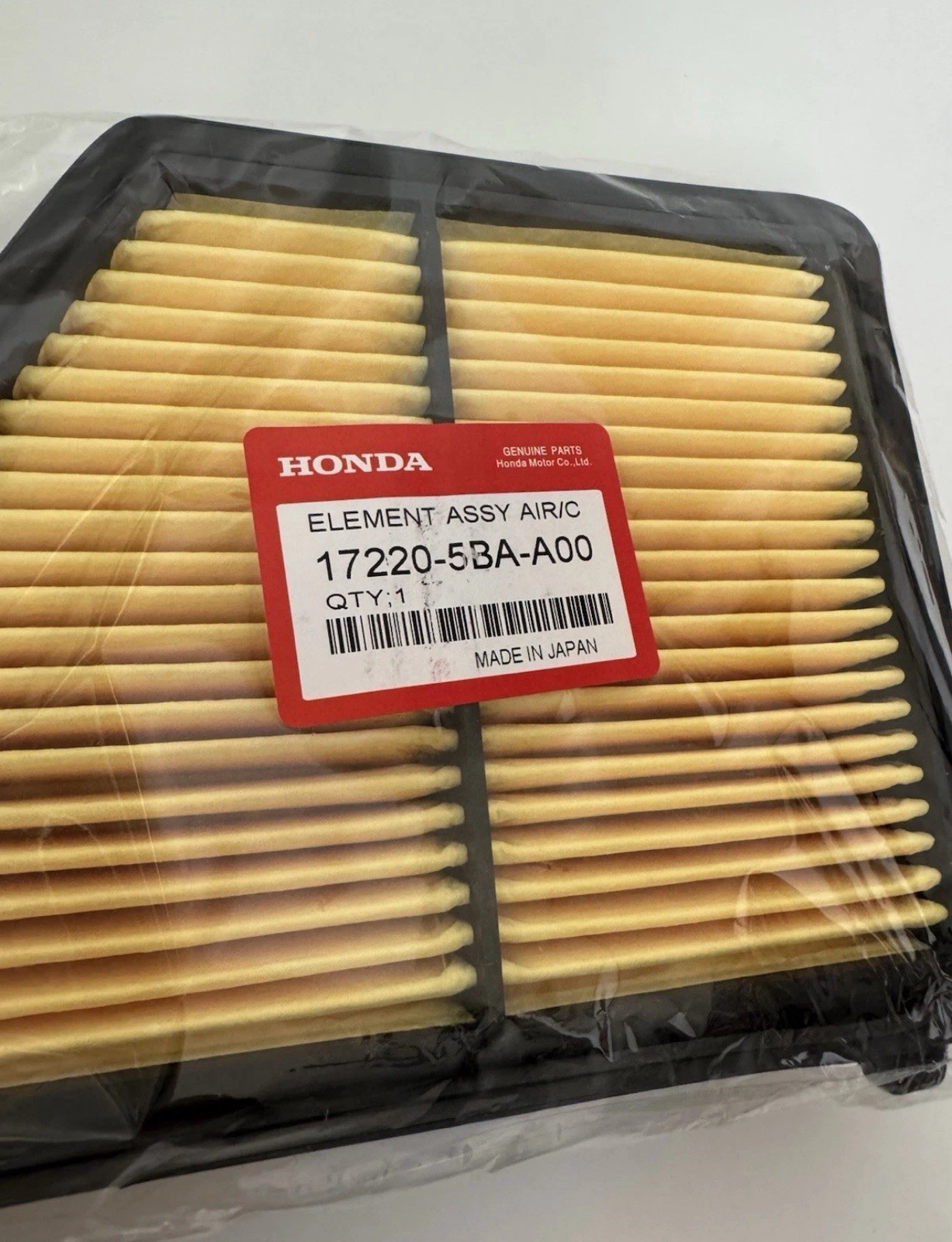 Genuine OEM Honda Engine Air Filter 17220-5BA-A00 - For Select Civic and HR-V