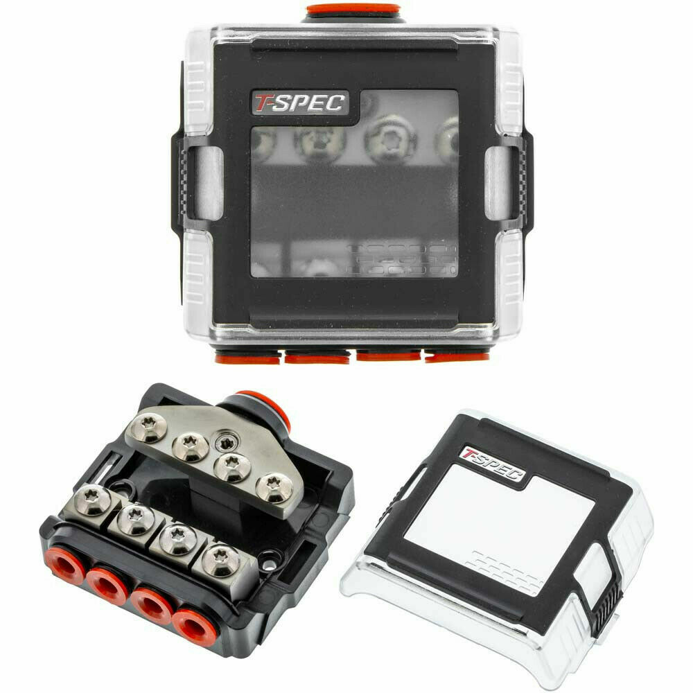 T-Spec VFDB4 MANL 4-Position 1/0-4 AWG in (4) 4/8 AWG out Distribution Block