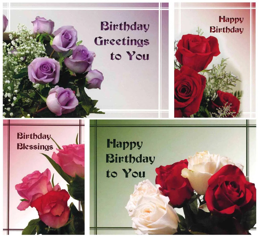 Cards Birthday Springtime Roses