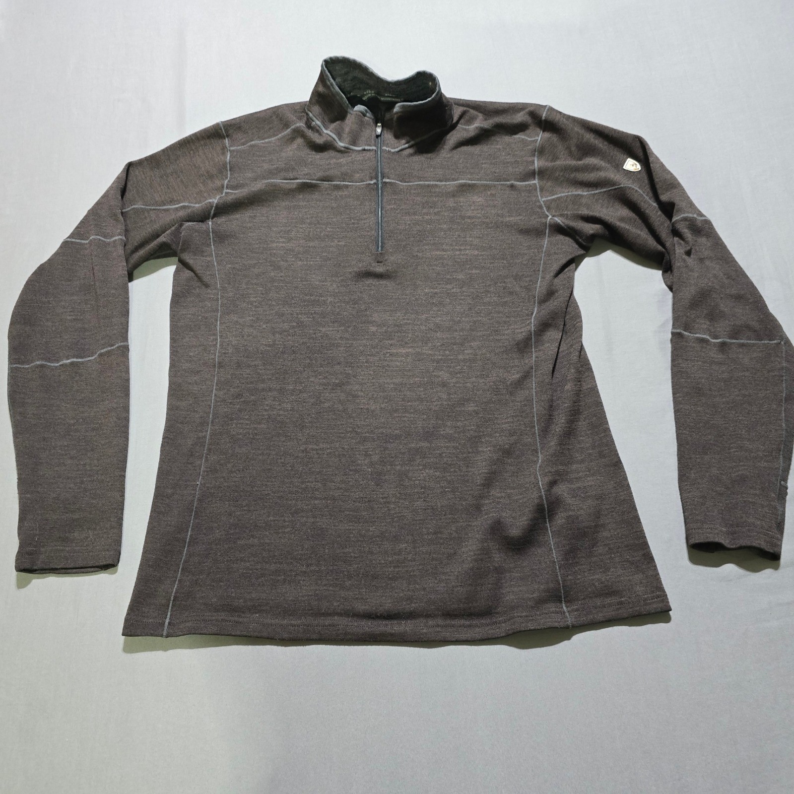 Kuhl Ryzer Mens Long Sleeve 1/4 Zip Fleece Pullover brownOutdoor Hiking medium