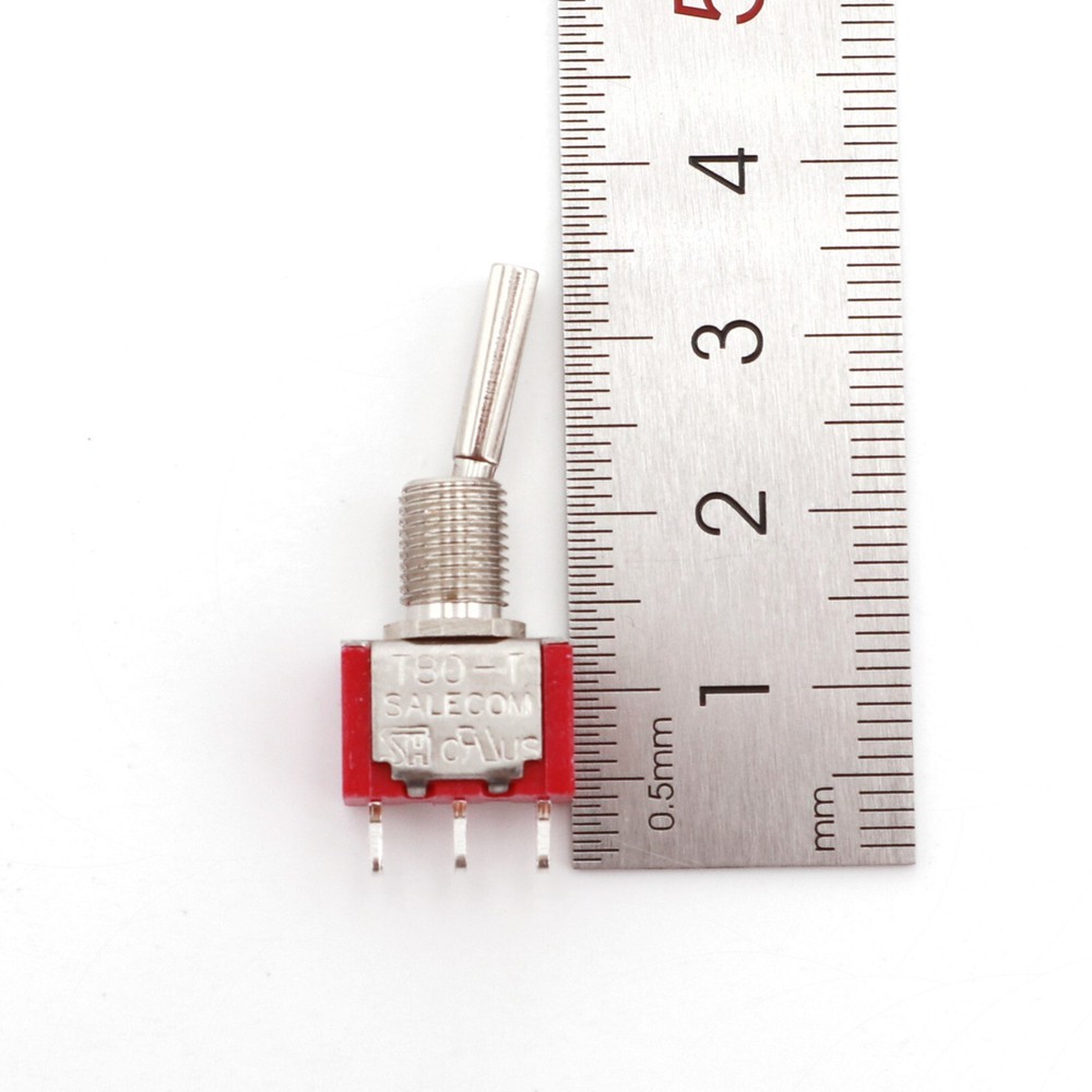 10Pcs SH T8013-U Flat Handle 3-Pin ON-ON 2-Position SPDT Mini Toggle Switch