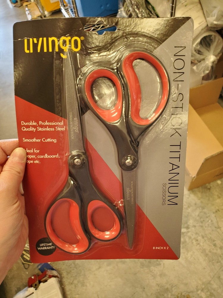 2 Pack Durable Non-Stick Titanium Scissors