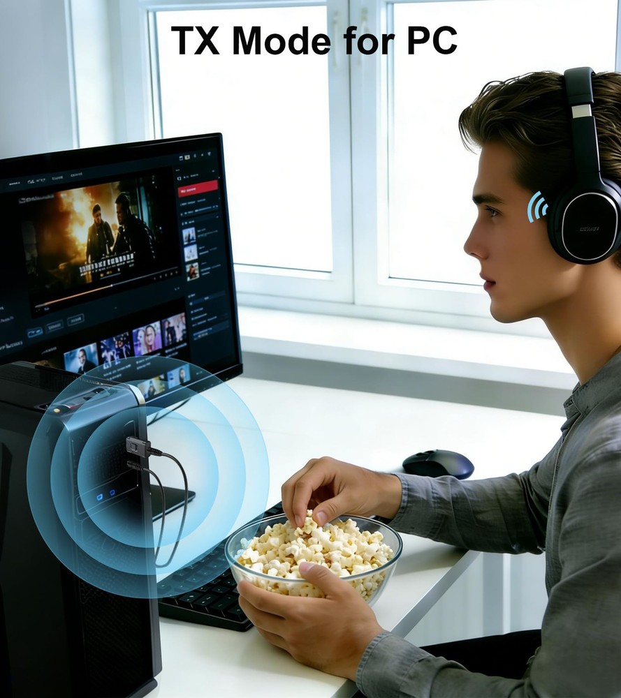 Adaptador Bluetooth Compatible Para PC TV USB Receptor Transmisor Inalambrico