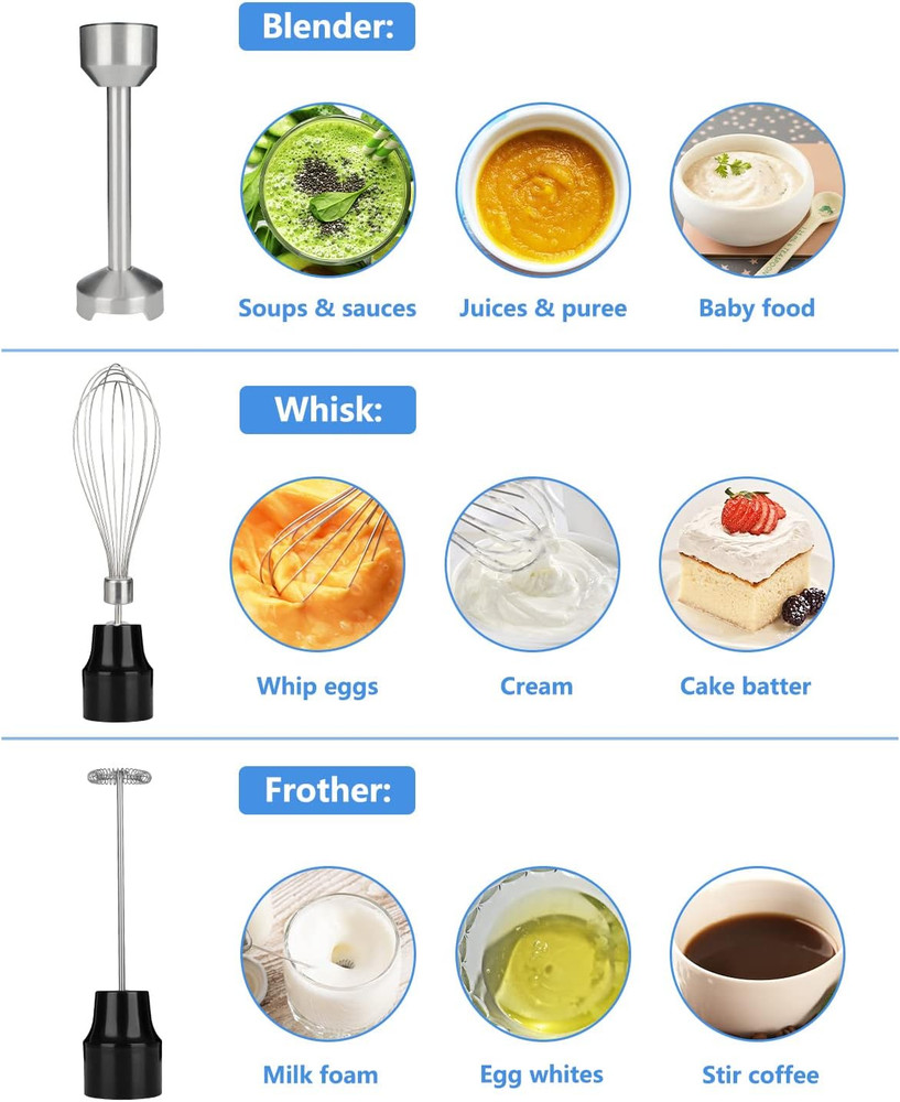 Immersion Blender Handheld,700W Hand Mixer Infinitely Variable Speeds,Multi-Func