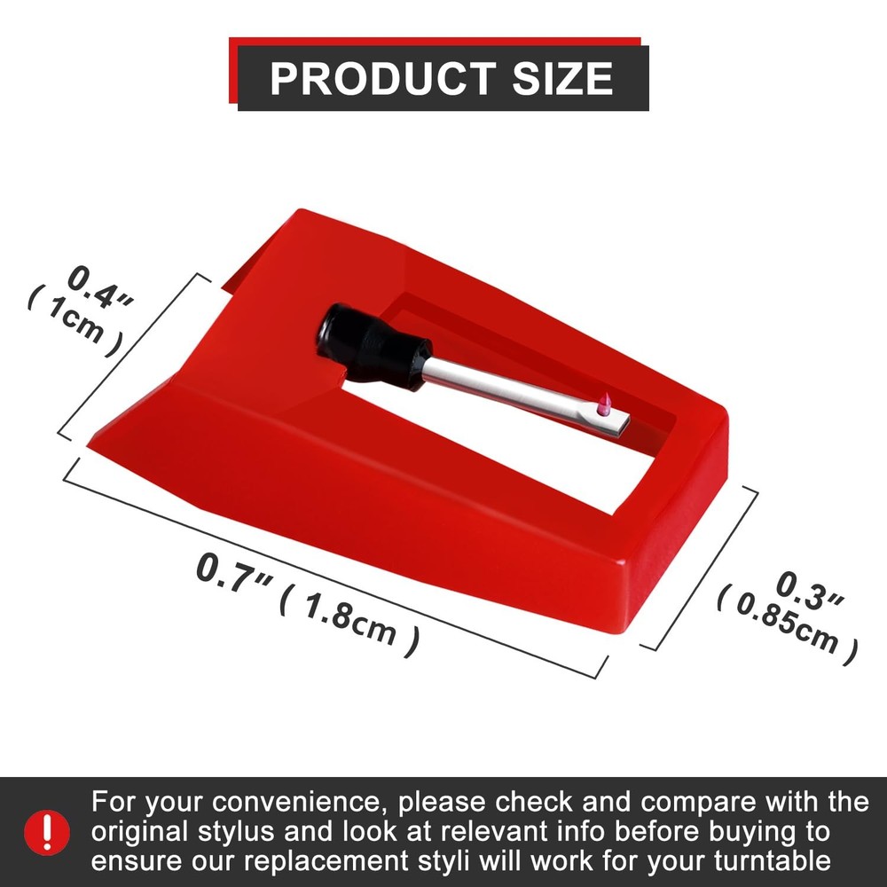 4 PCS Record Player Needle, JUKFITA Ruby Turnable Stylus Replacement for...