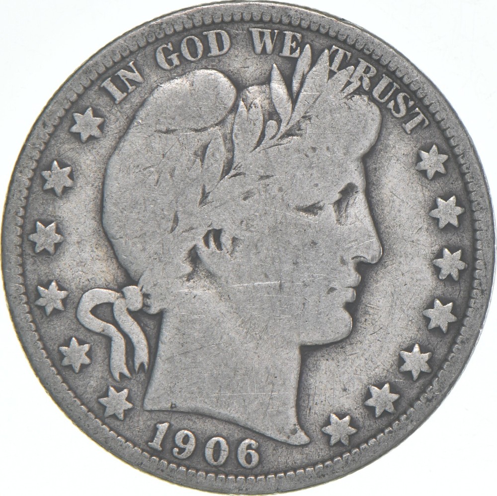 1906-S Barber Half Dollar Average Circ
