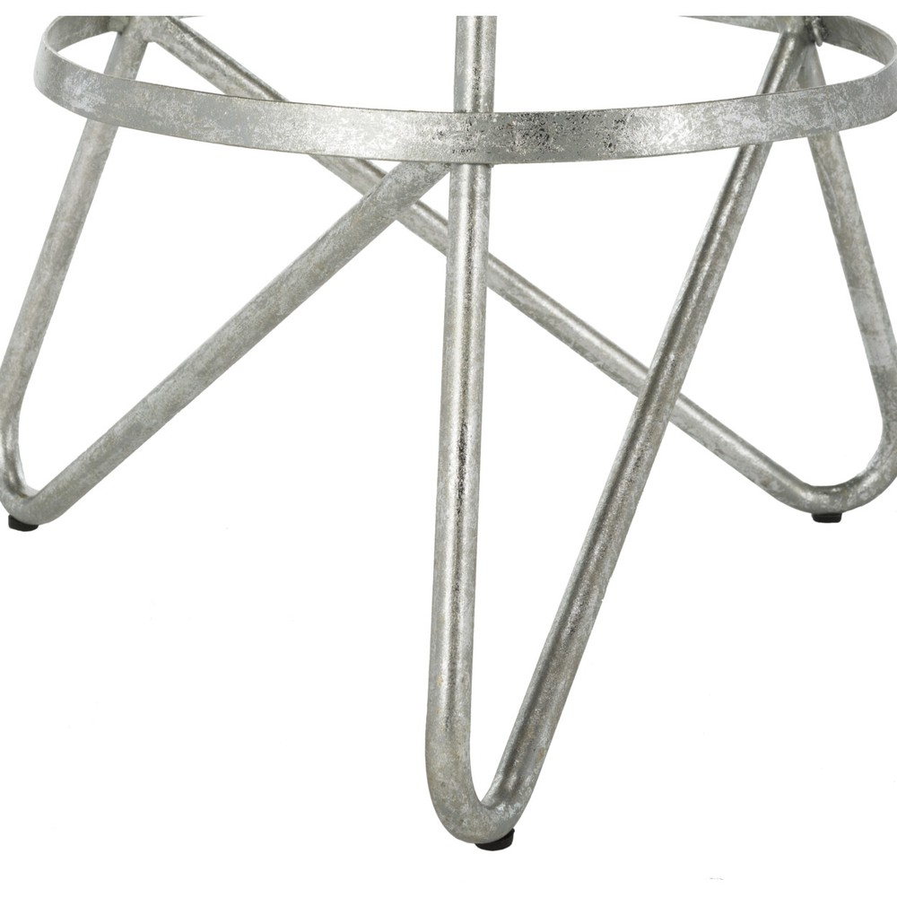 SAFAVIEH Galexia Bar Stool | Silver / Leaf |