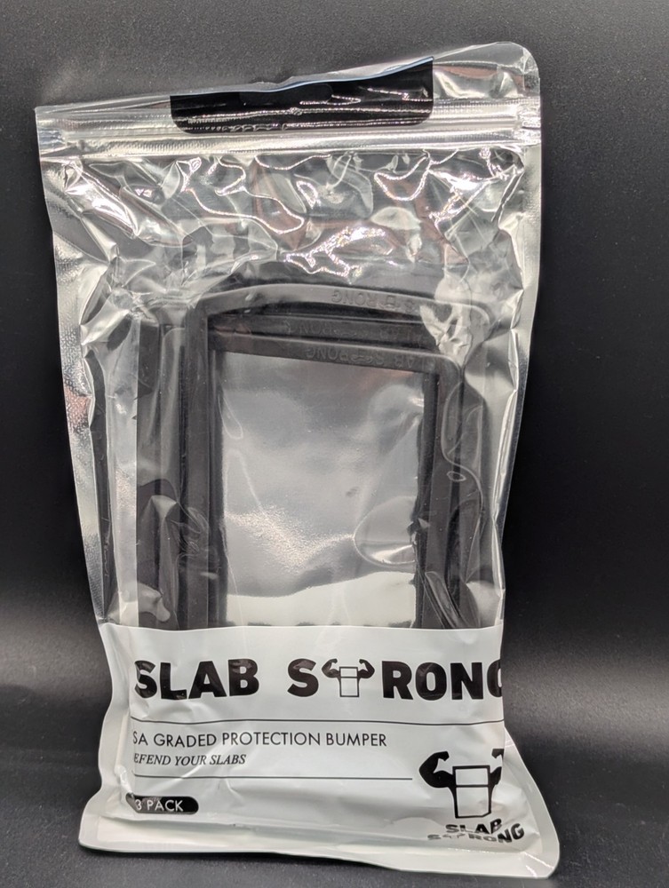 (3-Pack) Slab Strong Slab Bumpers - BLACK - Protects PSA Sized Graded Card Slabs
