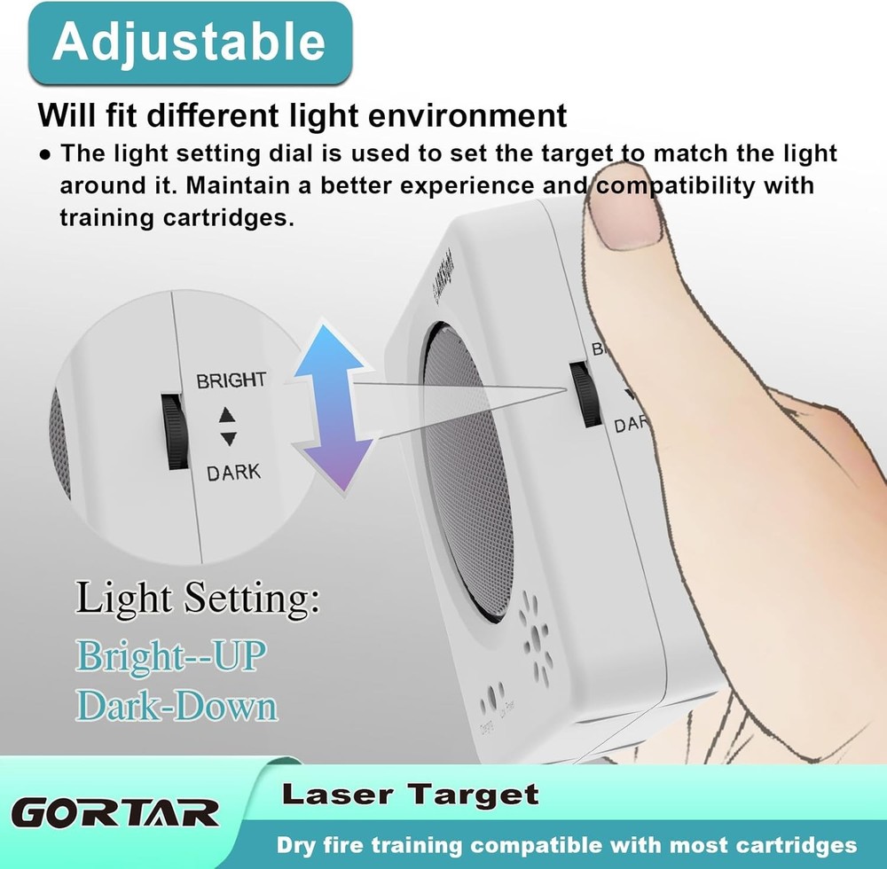 Portable Laser Target for Dry Fire Pistol Shooting, Compatible with White