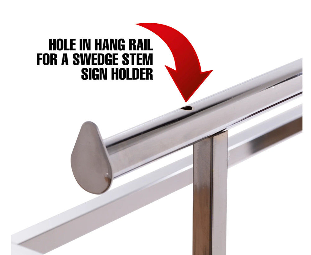 Econoco K40 Adjustable Double Bar Garment Rack 60" Chrome Retail