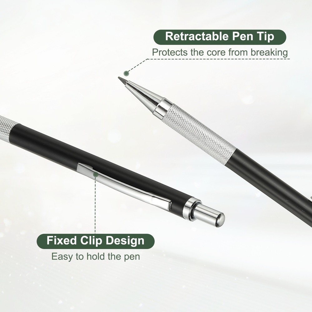 2Pcs Mechanical Pencil 2mm for Drawing, Black