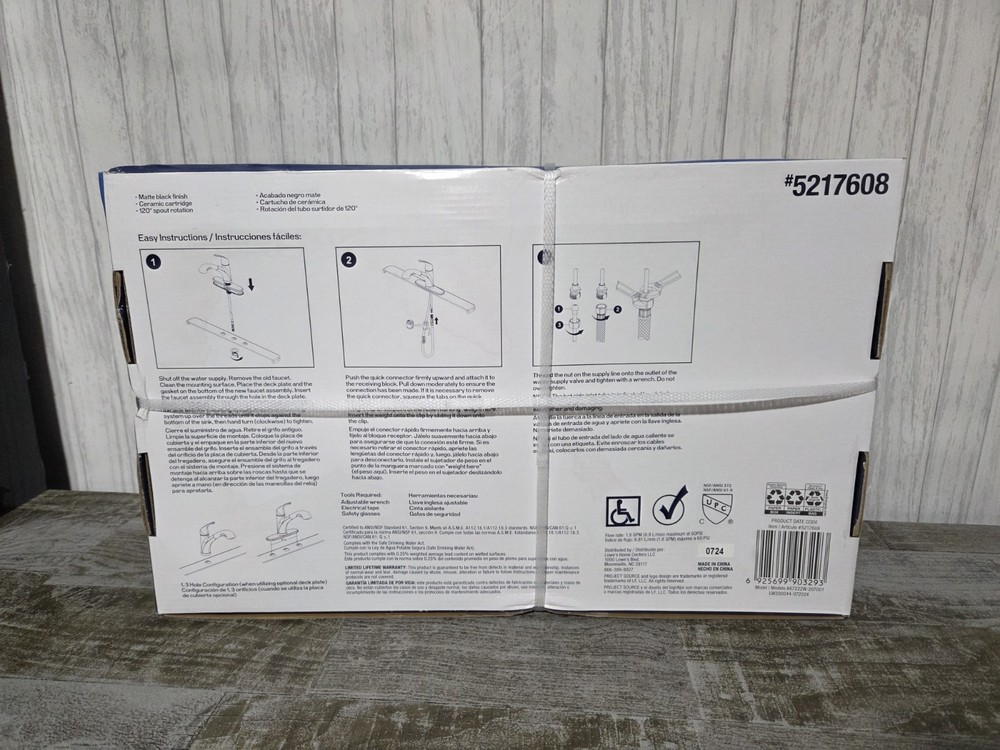 Project Source Everfield Pull-Out Kitchen Faucet Matte Black Finish 5217608