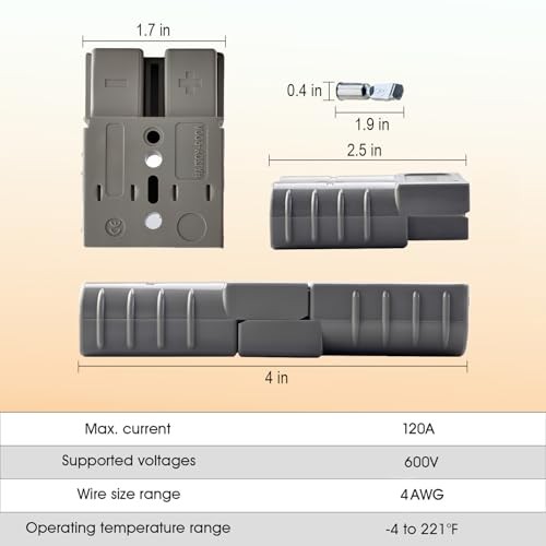 4 Pack 120AMP Battery Quick Connect Disconnect Kit - 4 Gauge 120A(4Pack) Gray