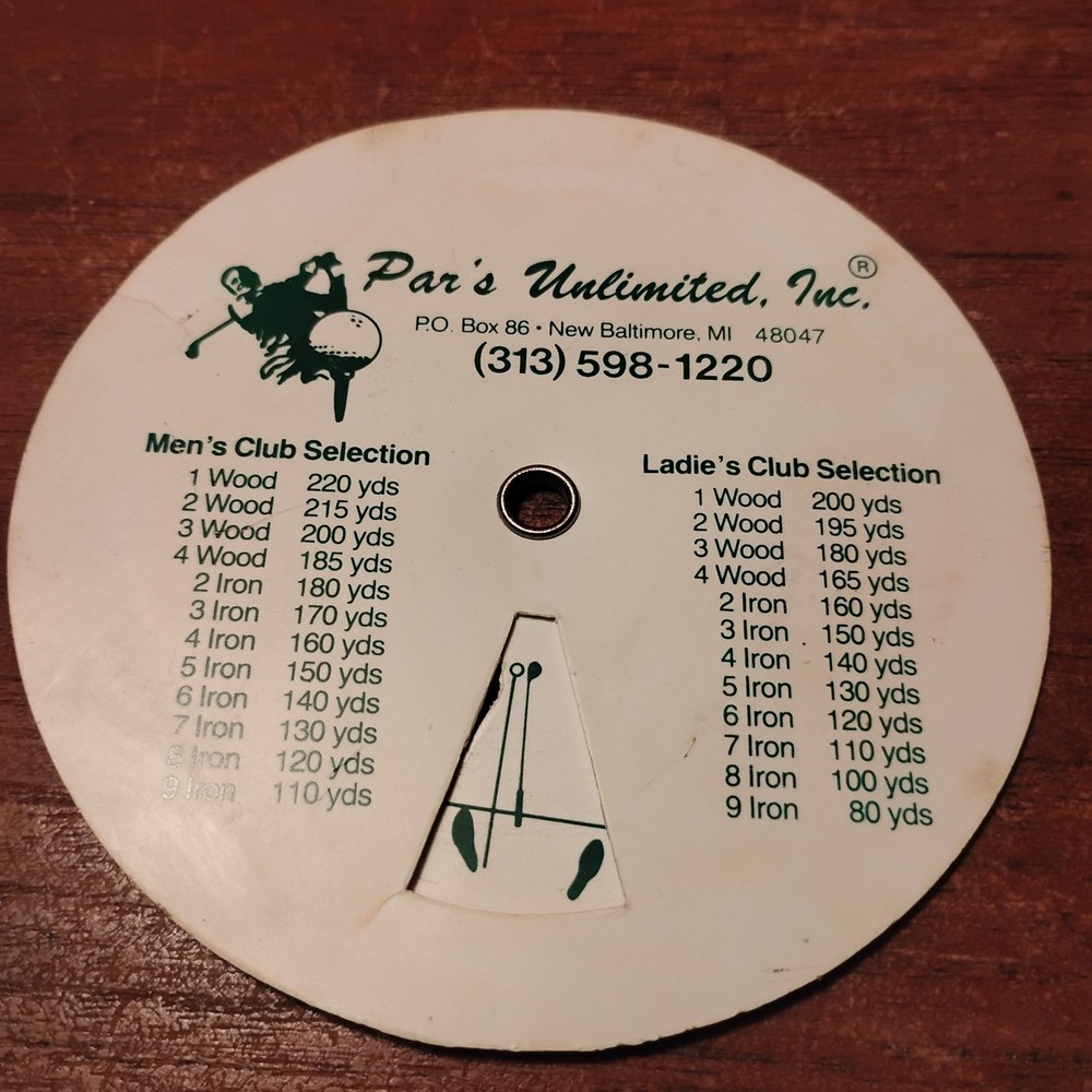 Vintage Dial For Par Golf Problem Solver Wheel