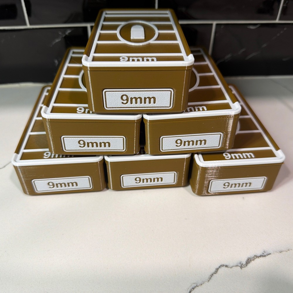 Stackable 9mm  Ammo Box 50rd Capacity (6Pack)