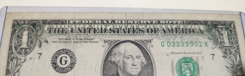 Back To Front Wet Ink Transfer 1988-A $1 One Dollar Bill Error Note Circulated