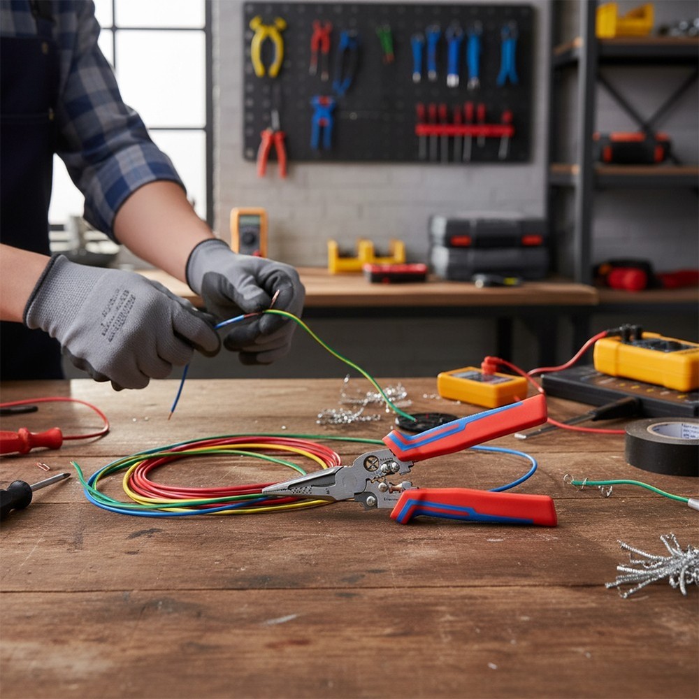 Multi Functional Wire Stripping and Electrical Testing Tool for Industrial Use