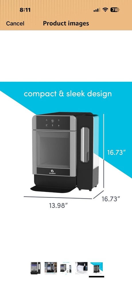 Avalon Nugget Ice Maker Chewable Ice 38 lbs Per Day, One Click Operation,