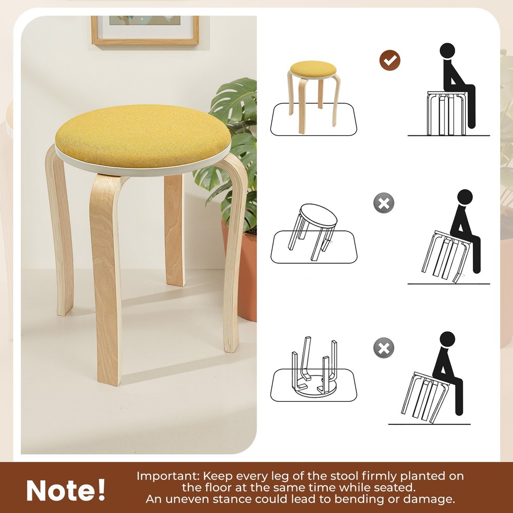 Stackable Stools, Stackable Round Stools, Set of 8 Stacking Wooden Stools NEW