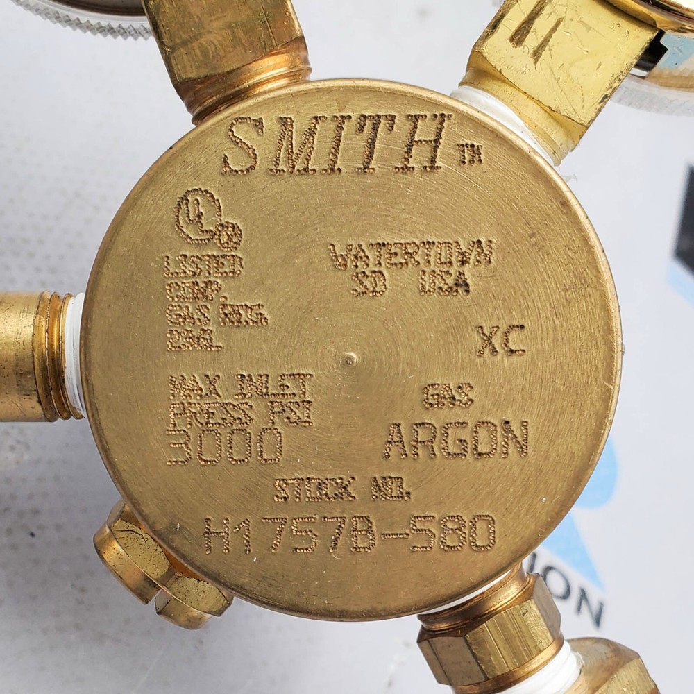 Smith H1757B-580 Argon Flow Gauge Regulator 3000PSIG