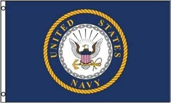 (2 PACK) Us Navy Emblem Flag 3x5 Ft 100D Polyester Amarican Navy grommets