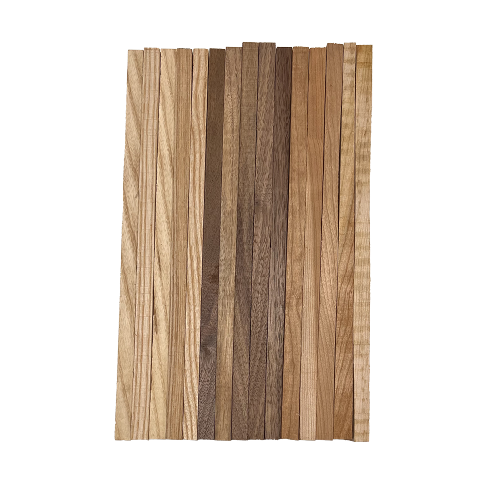 Pack of 15, Variety Species Thin Dimenisonal Lumber Boards(Ash, Cherry, Walnut)