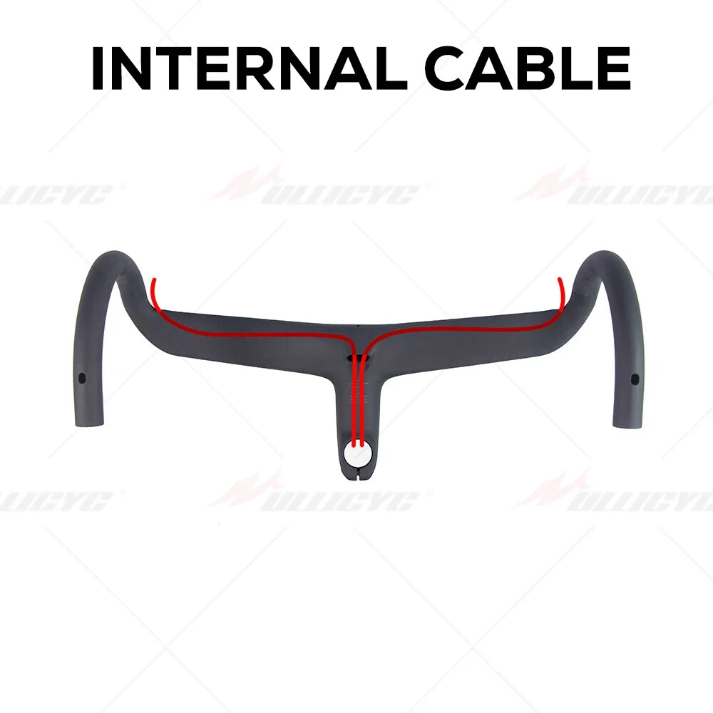 28.6mm Road Bicycle Carbon Integrated Handlebar Full Internal Cable Routing