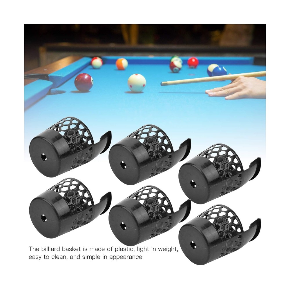 6pcs Billiard Pockets Plastic Billiard Pool Table Pockets Billiards net Bag P...