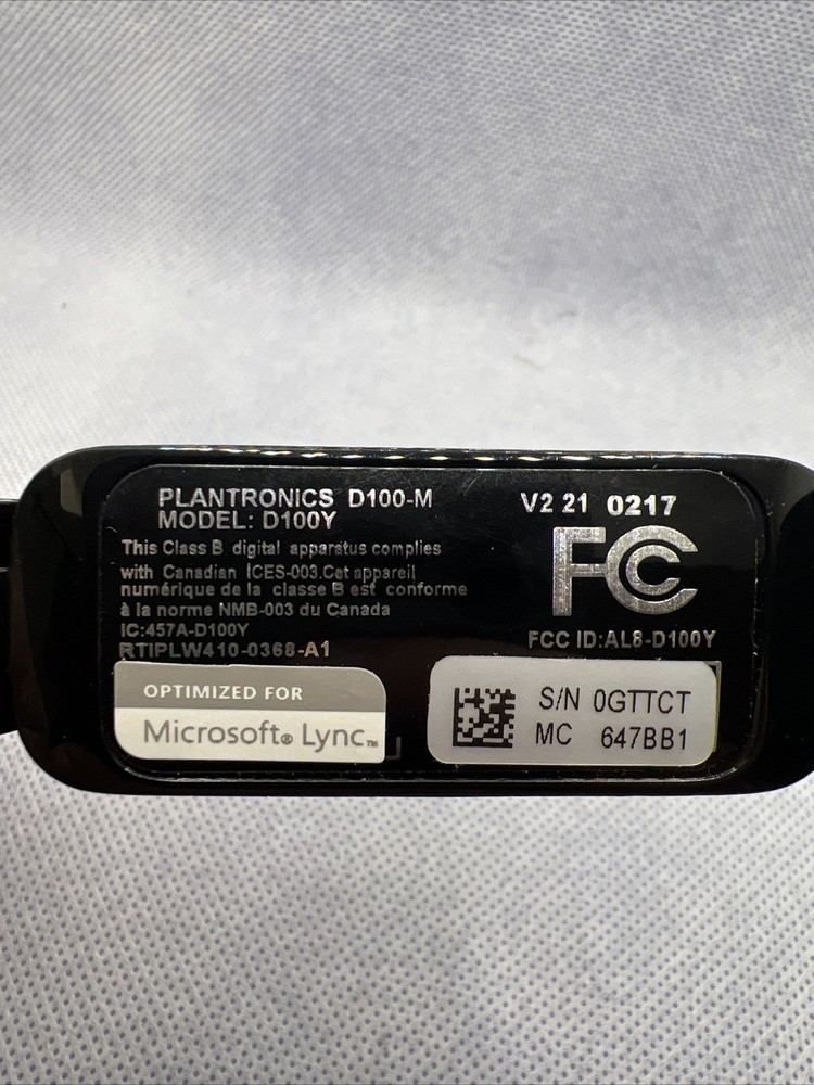 Plantronics USB Adapter D100Y D100-M DECT USB Adapter Replace D100