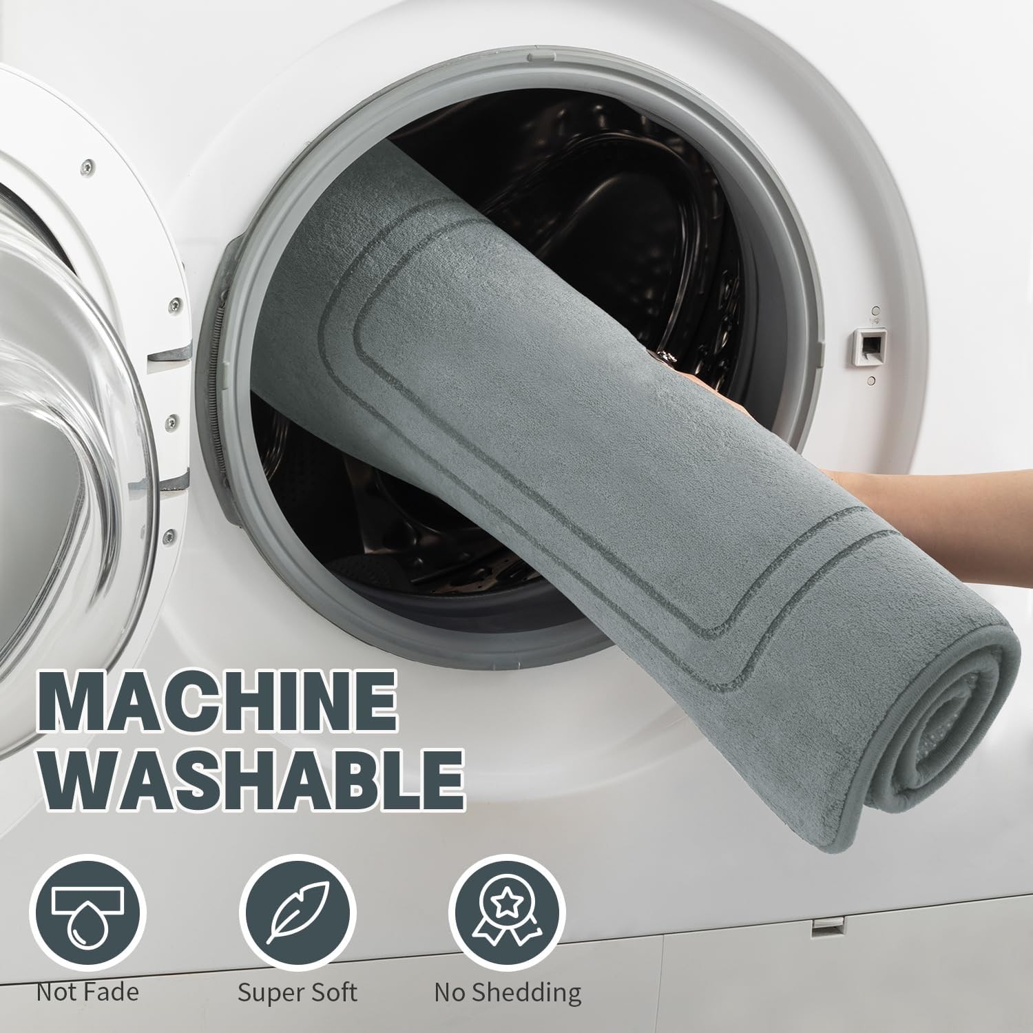 3PCS Memory Foam Bathroom Rug Absorbent Bath Mat Set Small Large and Door Rug US