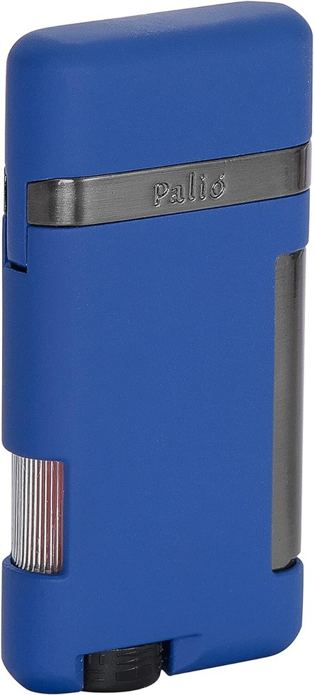 Palió Lazio Single Angled Jet Flame Cigar Lighter, Refillable Adjustable, Blue