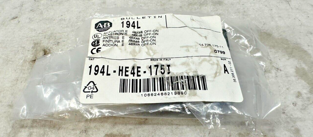 Allen-Bradley 194L-HE4E-175I Control and Load Switch Actuator