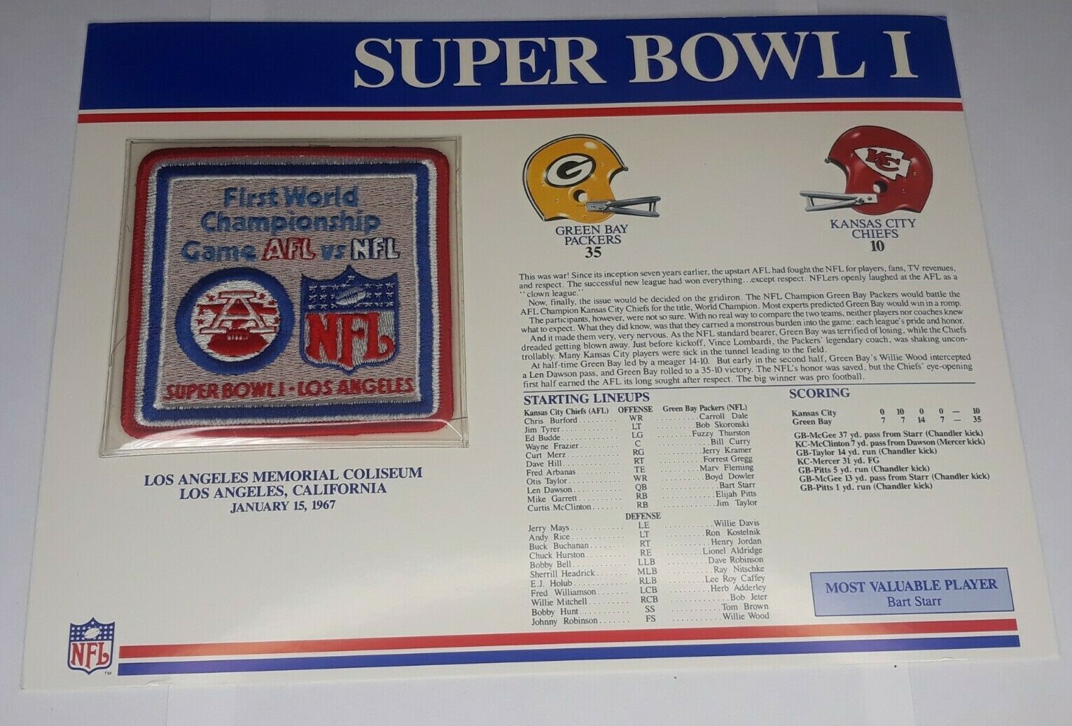 Willabee & Ward NFL Super Bowl Patches - Pick your Patch Combined Shipping