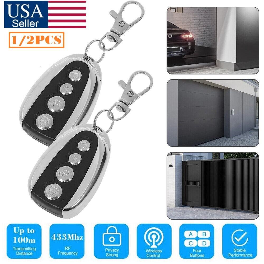 2pcs 433.92MHz Remote Control Backup Key Sliding Gate Opener Automatic Operator