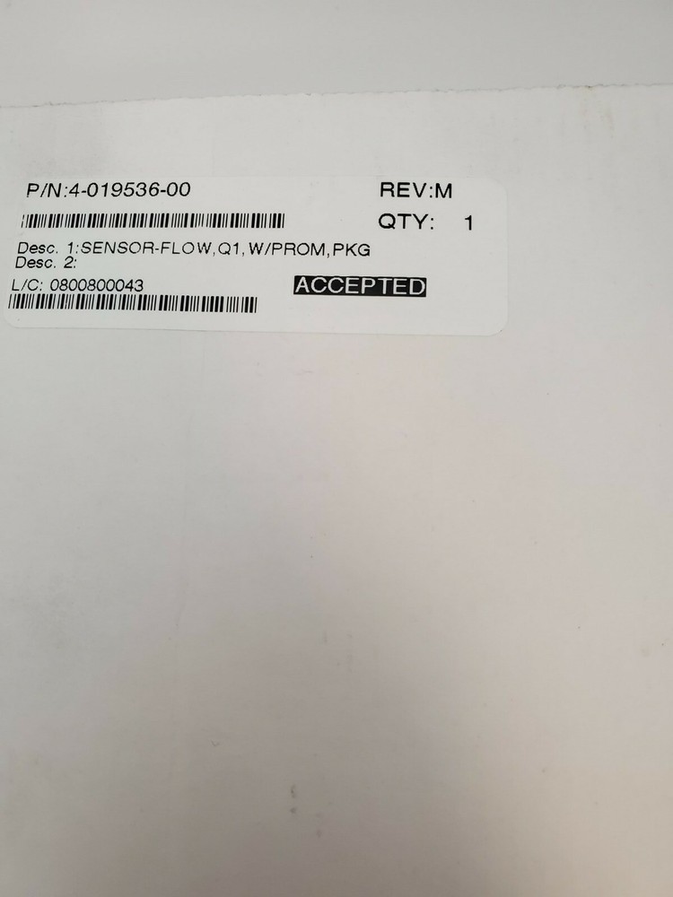 Covidien Sensor-Flow 4-019536-00 Q1 W/Prom, Pkg