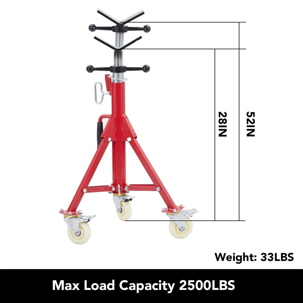 Pipe Jack Stand 2500LBS 27.2"-52" Height Pipe Stand